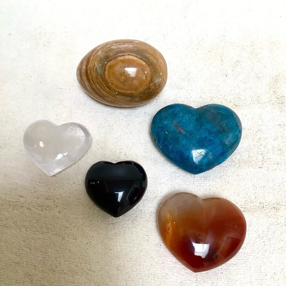 Healing Crystals 5x Multicolored Heart Egg